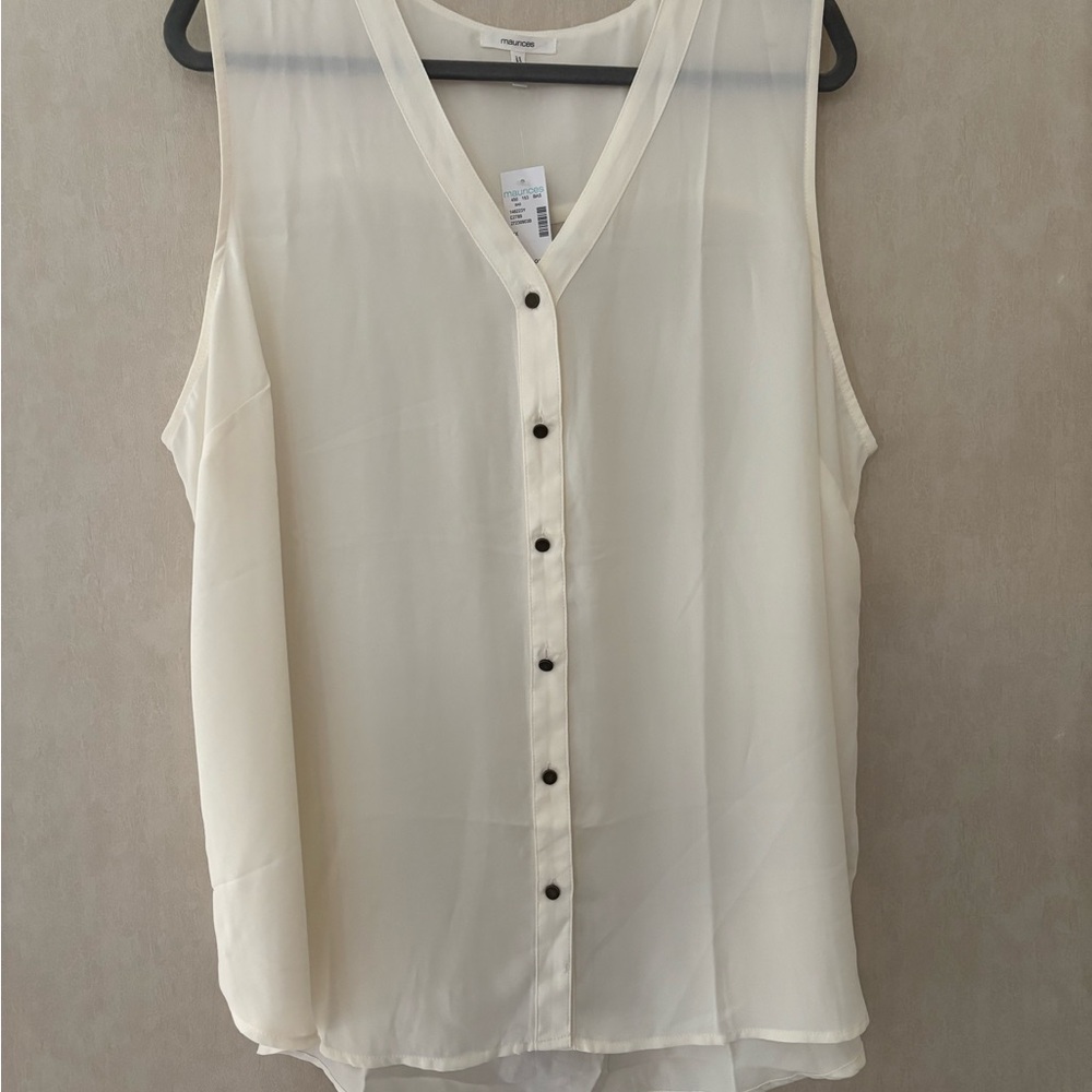 Maurices Cream Sleeveless Blouse